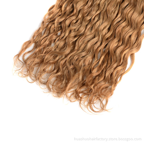 Huashuo high discounts Fashion Drop Shipping Regular Natural Wave Color 1B 27 Machine Double Weft One Donor Hair